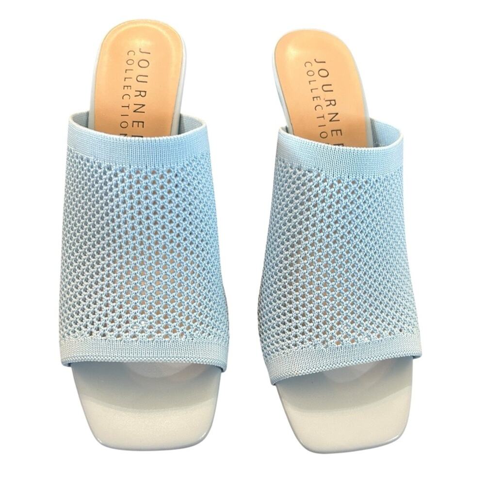 Journee Collection Leighton Soft Knit Sandals Stiletto Heel Mule NEW Size 7 - Picture 2 of 10